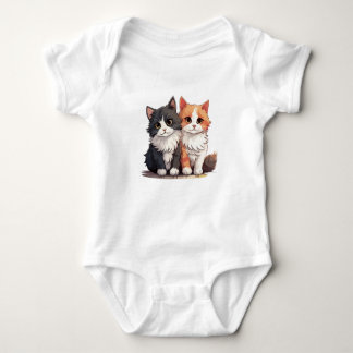 Cat Duo T-shirt | Schattige zwarte en Oranje Cats