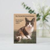 Cat-Easterbunny 😸 🐰 Briefkaart (Staand voorkant)