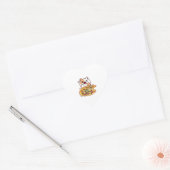 Cat Eating A Pizza Hart Sticker (Envelop)