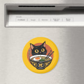 Cat eating ramen magneet (Insitu (Vaatwasser))