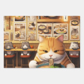 Cat Eating Ramen v1 Inpakpapier Vel (Voorkant 3)