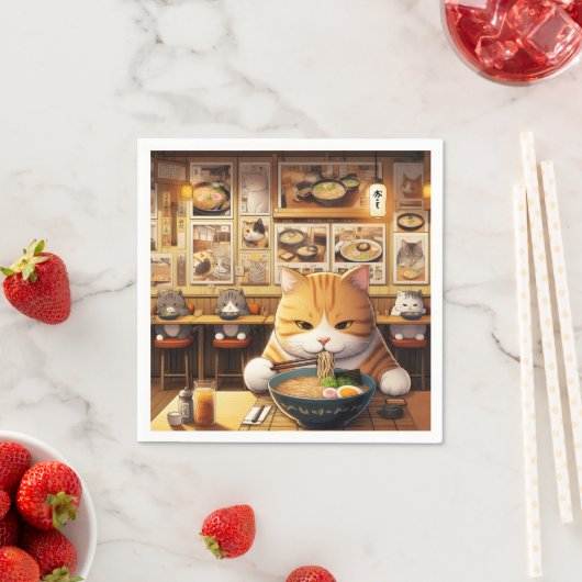 Cat Eating Ramen v1 Servet (Insitu)