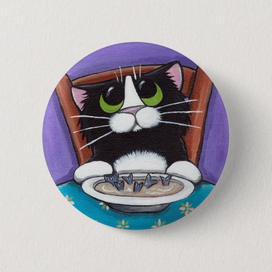 Cat Eating Soup Button (Voorkant)
