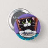 Cat Eating Soup Button (Voorkant /achterkant)