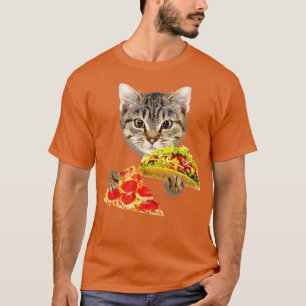 Cat Eating Taco en Pizza Funny Kat van Zany Bra T-shirt