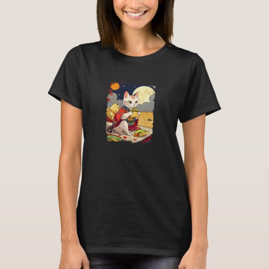 Cat Eating Tacos Funny Taco Cat T-shirt (Voorkant)