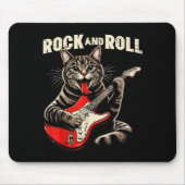 Cat Electric Guitar Rock And Roll Rocker Kitten Me Muismat (Voorkant)