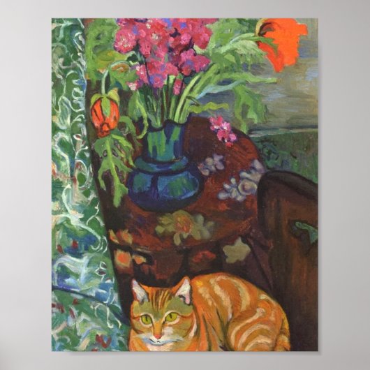Cat en Bouquet Suzanne Valadon Poster (Voorkant)