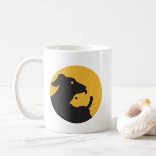 Cat en Dog Silhouette Koffiemok