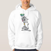 Cat en een vlinder Mannen hoodie (Voorkant)
