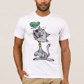 Cat en een vlinder Mannen T-shirt (Voorkant)