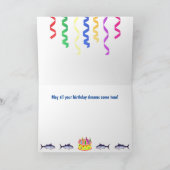 Cat en Fish Funny Dreams Birthday Kaart (Binnen)