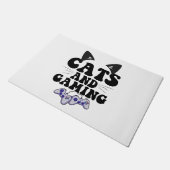 Cat en game grappig Cat Pet Lover Gaming Gift Deurmat (Schuin)