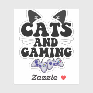 Cat en game grappig Cat Pet Lover Gaming Gift Sticker