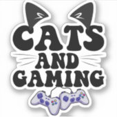 Cat en game grappig Cat Pet Lover Gaming Gift Sticker (Voorkant)