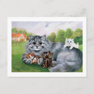 Cat en haar Kittens, Louis Wain Briefkaart