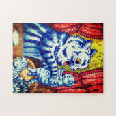 Cat en her Kittens Legpuzzel (Horizontaal)