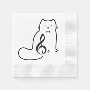 CAT- EN MUZIEKOPMERKING SERVETTEN