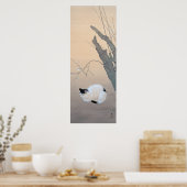Cat en Plum Blossom Poster (Keuken)