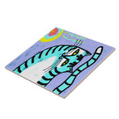 Cat en Sun Abstracte digitale kunst Tegeltje (Zijkant)