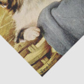 Cat Ephemera Decoupage Kittens in de schuur Tissuepapier (Detail)