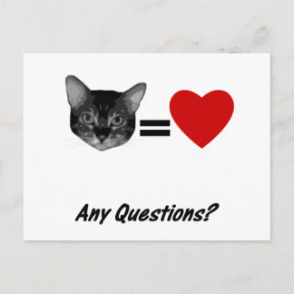 Cat Equals Love Briefkaart