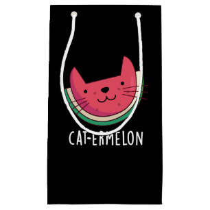Cat-ermelon Funny Cat Watermelon Pun Dark BG Klein Cadeauzakje