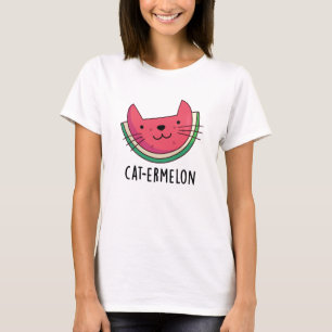 Cat-ermelon Funny Cat Watermelon Pun T-shirt