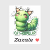 Cat-erpillar grappige kat woordspeling sticker (Vel)