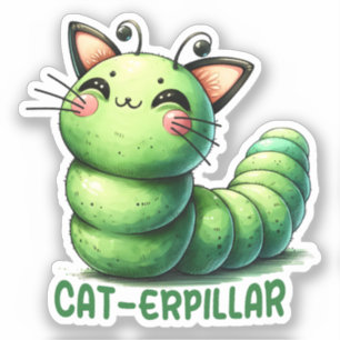 Cat-erpillar grappige kat woordspeling sticker