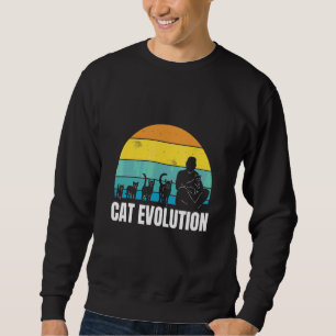 Cat Evolution Cool Retro Fun Weird Bizarre Art Trui