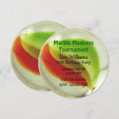 Cat Eye Marble Birthday Party Invitation Kaart (Voorkant / Achterkant)