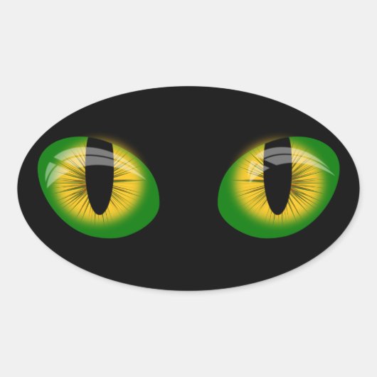 Cat Eyes Groene en Zwarte Sticker (Voorkant)