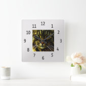 Cat Eyes Hypnotizing Silver Framed Photo Vierkante Klok (Huis)