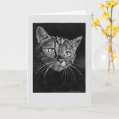 Cat Face blanco kaart. Kaart (Gele Bloem)