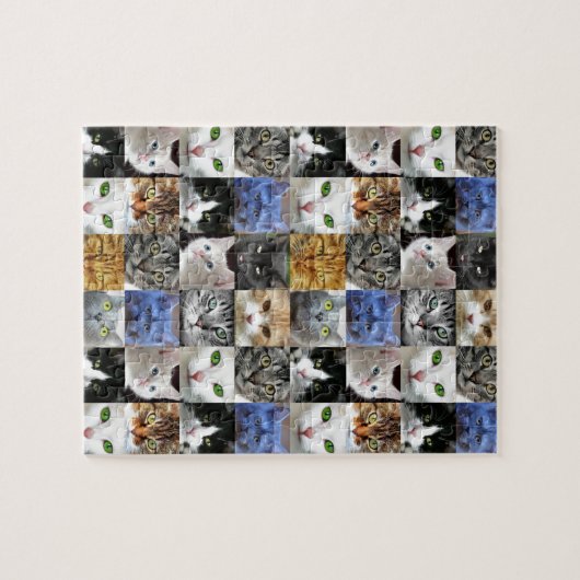 Cat Face Collage Puzzle (Horizontal)