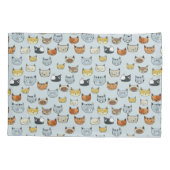 Cat Face Doodle Patroon Kussensloop (Achterkant-Links)