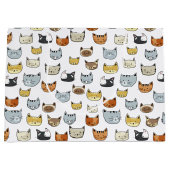 Cat Face Doodle Patroon Large Cadeautasje (Voorkant)