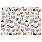 Cat Face Doodle Patroon Large Cadeautasje (Achterkant)