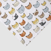 Cat Face Doodle Patroon Tissuepapier (Detail)
