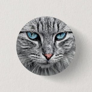 Cat Face Fractal Design-10682 Ronde Button 3,2 Cm