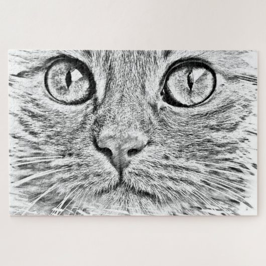 Cat Face Jigsaw Puzzle I Love Animaux (Horizontal)