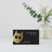 Cat Face Logo - Gouden Kat Visitekaartje (Staand voorkant)