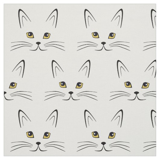 Cat Face Pattern Stof (Swatch)