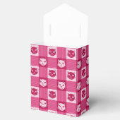 Cat Face Pink Gingham Pattern Cute Bedankdoosjes (Geopend)