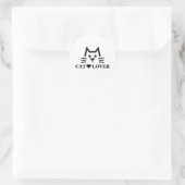 Cat-Face Ronde Sticker (Tas)