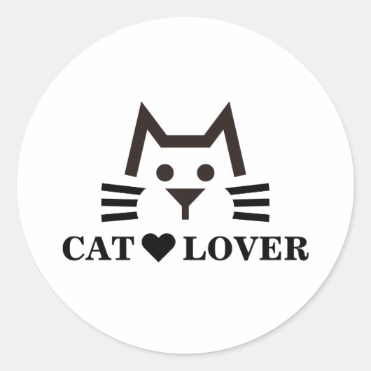Cat-Face Ronde Sticker (Voorkant)