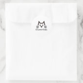 Cat-Face Ronde Sticker (Tas)