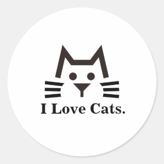 Cat-Face Ronde Sticker