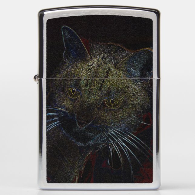 Cat Face Zippo Lighter (Voorkant)